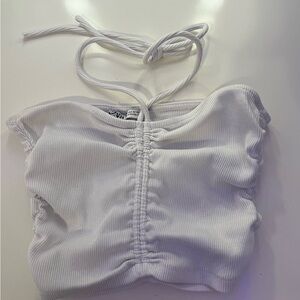 Zara White Ruched Camisole Top